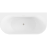 Mexen Oval+ baignoire autoportante murale 170 x 80 cm, blanche, trop-plein en nickel brossé - 52681708000-97