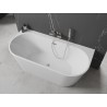 Mexen Oval+ baignoire autoportante adossée 170 x 80 cm, blanche, trop-plein nickel brossé - 52681708000-97