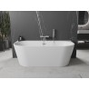 Mexen Oval+ baignoire autoportante adossée 170 x 80 cm, blanche, trop-plein nickel brossé - 52681708000-97