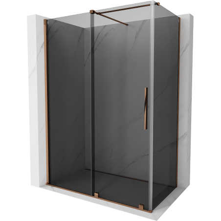 Mexen Velar cabine de douche coulissante 140 x 70 cm, graphite, or rose - 871-140-070-41-60