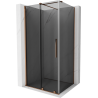 Mexen Velar cabine de douche coulissante 140 x 100 cm, graphite, or rose - 871-140-100-41-60