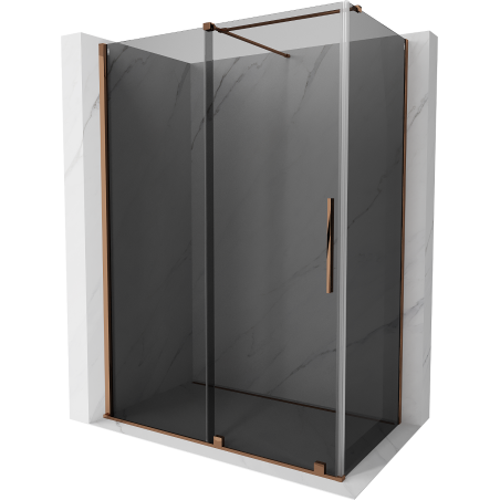 Mexen Velar cabine de douche coulissante 160 x 80 cm, graphite, or rose - 871-160-080-41-60