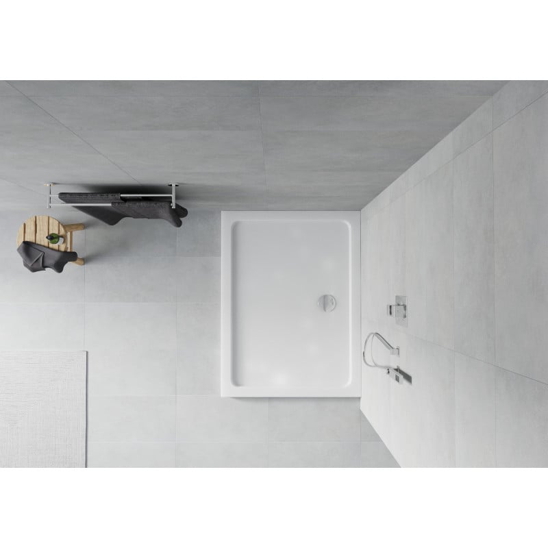 Mexen Flat receveur de douche rectangulaire slim 110 x 90 cm, blanc, siphon chromé - 40109011