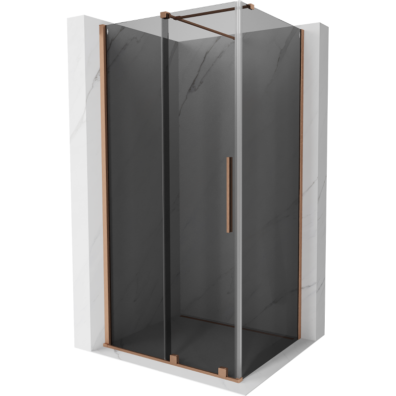 Mexen Velar cabine de douche coulissante 100 x 90 cm, graphite, cuivre brossé - 871-100-090-41-65