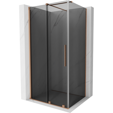 Mexen Velar cabine de douche coulissante 100 x 90 cm, graphite, cuivre brossé - 871-100-090-41-65