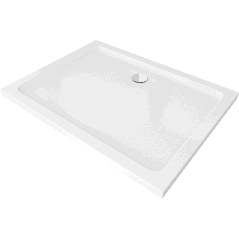 Mexen Flat receveur de douche rectangulaire slim 110 x 80 cm, Blanc, siphon Chrome - 40108011