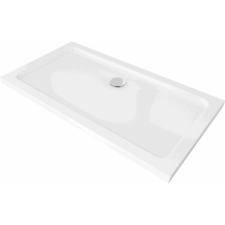 Mexen Flat receveur de douche rectangulaire slim 130 x 70 cm, Blanc, siphon Chrome - 40107013