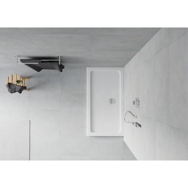Mexen Flat receveur de douche rectangulaire slim 130 x 70 cm, blanc, siphon chromé - 40107013