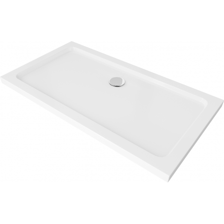Mexen Flat receveur de douche rectangulaire slim 140 x 70 cm, Blanc , siphon Chrome - 40107014