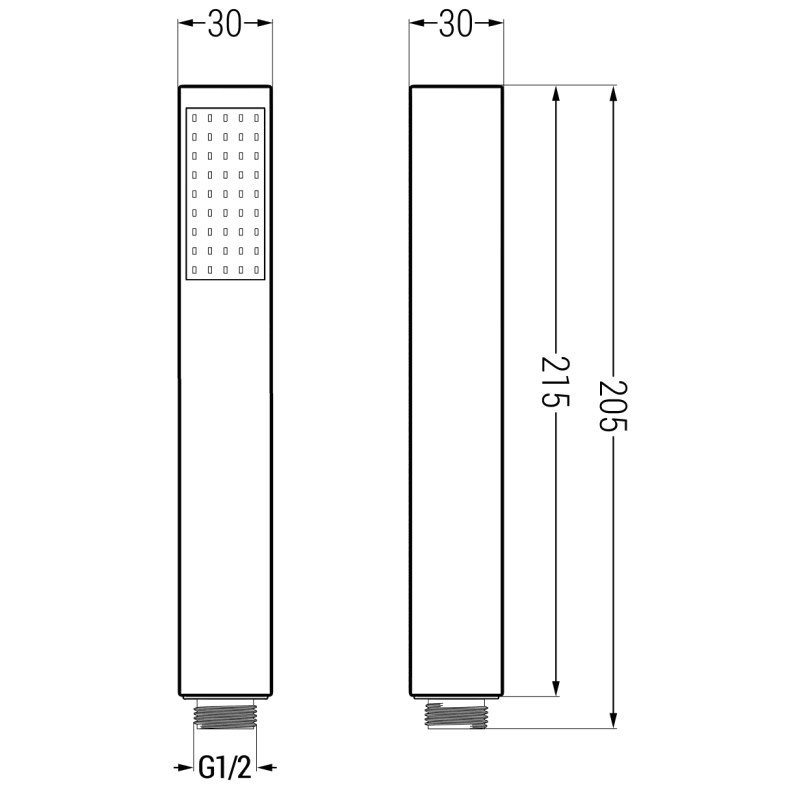 Mexen R-77 pommeau de douche 1 fonction, noir - 79577-70