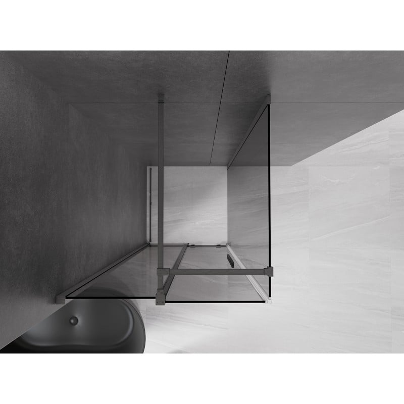 Mexen Velar cabine de douche coulissante 110 x 110 cm, graphite, gris canon brossé - 871-110-110-41-66