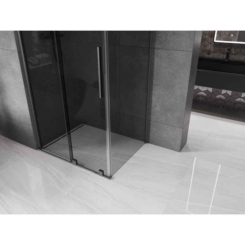 Mexen Velar cabine de douche coulissante 130 x 80 cm, graphite, gris canon brossé - 871-130-080-41-66