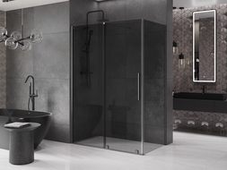 Mexen Velar cabine de douche coulissante 140 x 85 cm, graphite, gris pistolet brossé - 871-140-085-41-66