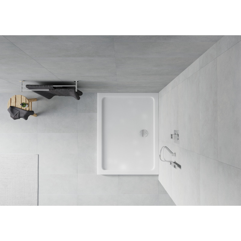 Mexen Flat receveur de douche rectangulaire slim 130 x 100 cm, blanc, siphon chromé - 40101013