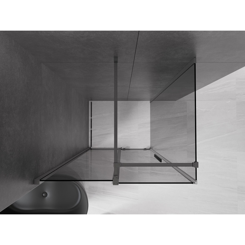 Mexen Velar cabine de douche coulissante 140 x 90 cm, graphite, gris pistolet brossé - 871-140-090-41-66