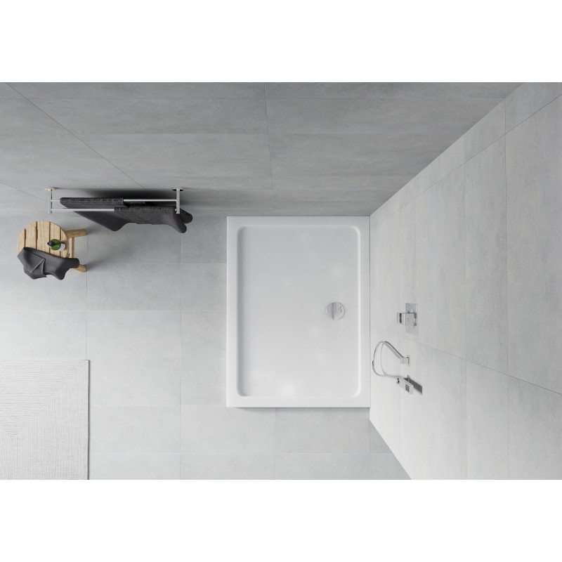 Mexen Flat receveur de douche rectangulaire slim 120 x 100 cm, blanc, siphon chromé - 40101012