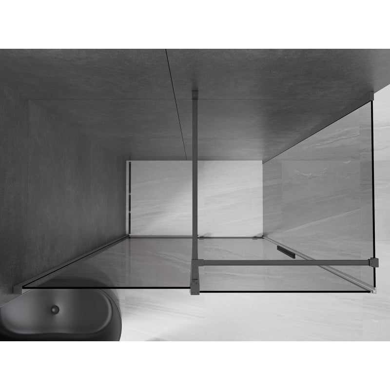 Mexen Velar cabine de douche coulissante 150 x 85 cm, graphite, gris canon brossé - 871-150-085-41-66