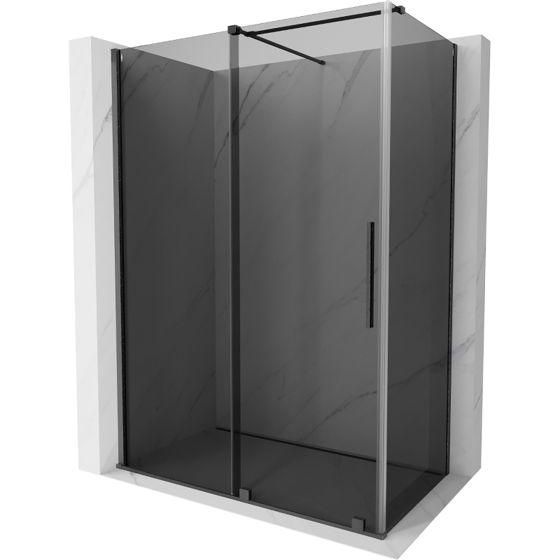 Mexen Velar cabine de douche coulissante 160 x 100 cm, graphite, gris pistolet brossé - 871-160-100-41-66