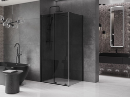 Mexen Velar cabine de douche coulissante 130 x 85 cm, graphite, noir - 871-130-085-41-70