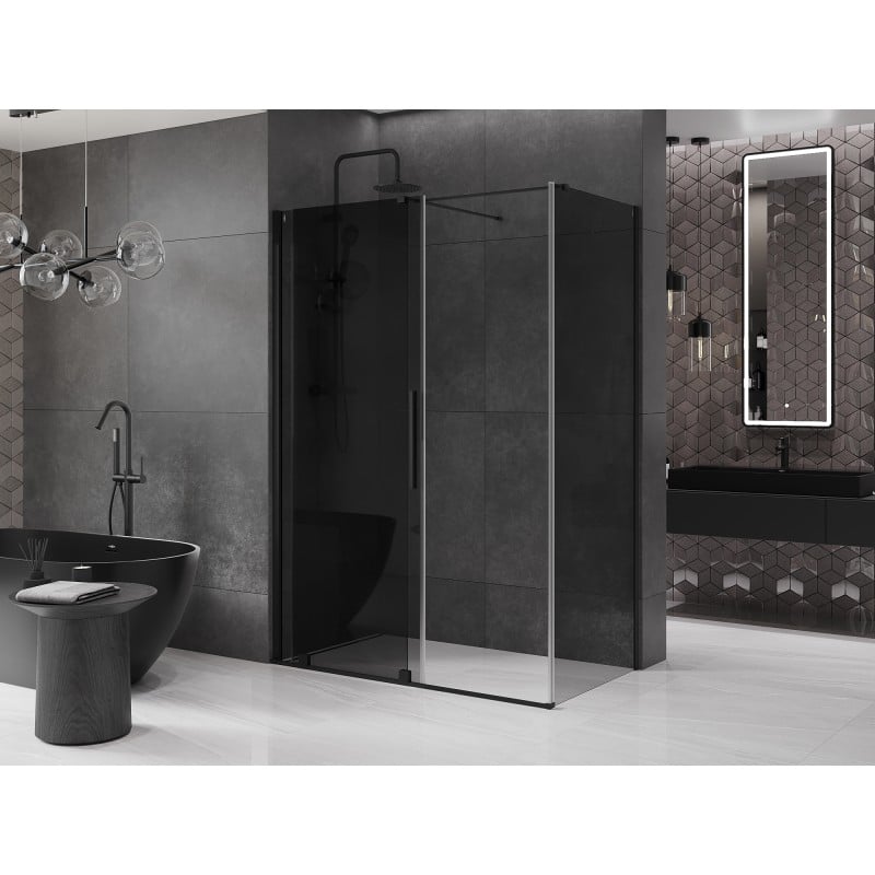 Mexen Velar cabine de douche coulissante 130 x 75 cm, graphite, noir - 871-130-075-41-70