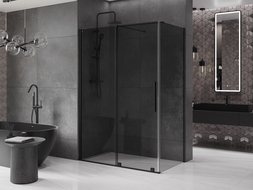 Mexen Velar cabine de douche coulissante 150 x 70 cm, graphite, noire - 871-150-070-41-70