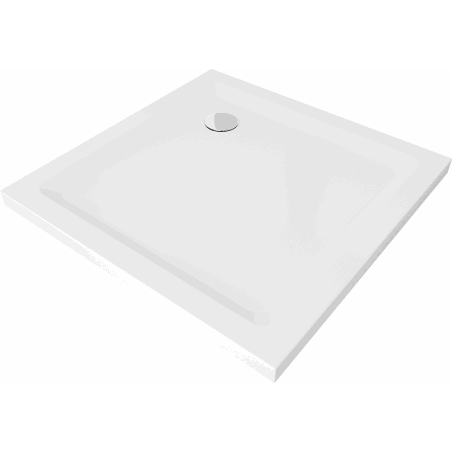 Mexen Flat receveur de douche carré slim 90 x 90 cm, blanc, bonde chromée - 40109090
