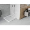 Bac à douche carré slim Mexen Flat 90 x 90 cm, blanc, siphon chromé - 40109090