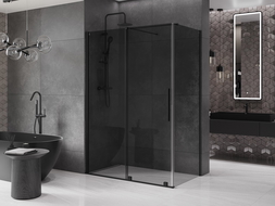 Mexen Velar cabine de douche coulissante 160 x 90 cm, graphite, noire - 871-160-090-41-70