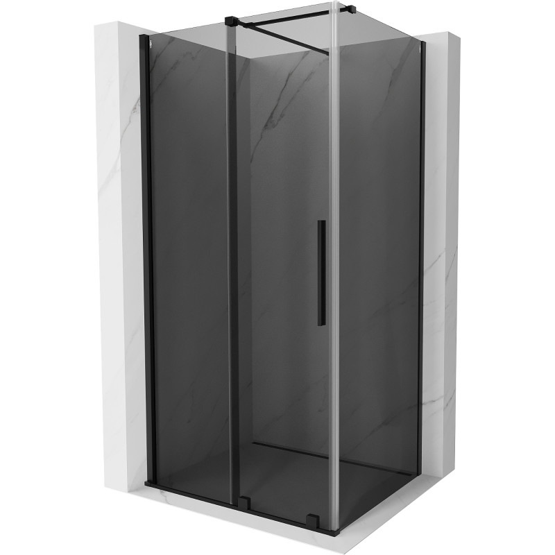 Mexen Velar cabine de douche coulissante 90 x 80 cm, graphite, noire - 871-090-080-41-70