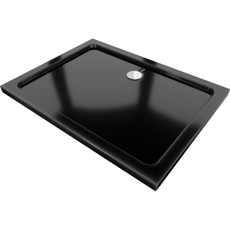 Mexen Flat receveur de douche rectangulaire slim 120 x 90 cm, Noir, siphon Chrome - 40709012