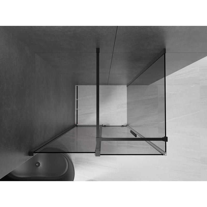 Mexen Velar cabine de douche coulissante 90 x 80 cm, graphite, noire - 871-090-080-41-70