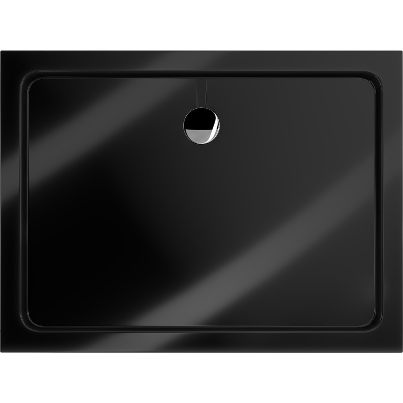 Mexen Flat receveur de douche rectangulaire slim 120 x 80 cm, noir, siphon chromé - 40708012