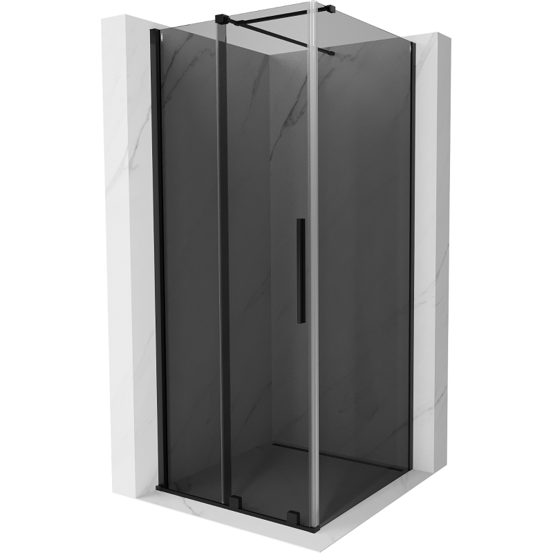 Mexen Velar cabine de douche coulissante 90 x 90 cm, graphite, noire - 871-090-090-41-70
