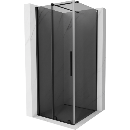Mexen Velar cabine de douche coulissante 90 x 90 cm, graphite, noire - 871-090-090-41-70