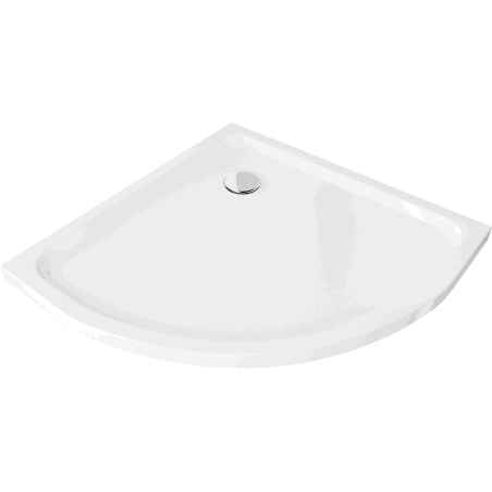 Receveur de douche demi-circulaire slim 90 x 90 cm, blanc, siphon chromé - 41109090