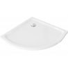 Bureau de douche Mexen Flat demi-circulaire slim 90 x 90 cm, blanc, siphon chromé - 41109090