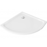 Mexen Flat receveur de douche demi-circulaire slim 90 x 90 cm, blanc, siphon chromé - 41109090