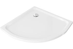 Mexen Flat receveur de douche demi-circulaire slim 90 x 90 cm, blanc, siphon chromé - 41109090