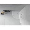 Receveur de douche demi-circulaire slim 90 x 90 cm, blanc, siphon chromé - 41109090