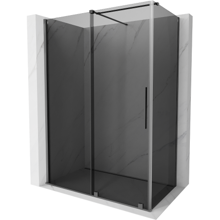 Mexen Velar cabine de douche coulissante 150 x 85 cm, graphite, acier brossé - 871-150-085-41-95