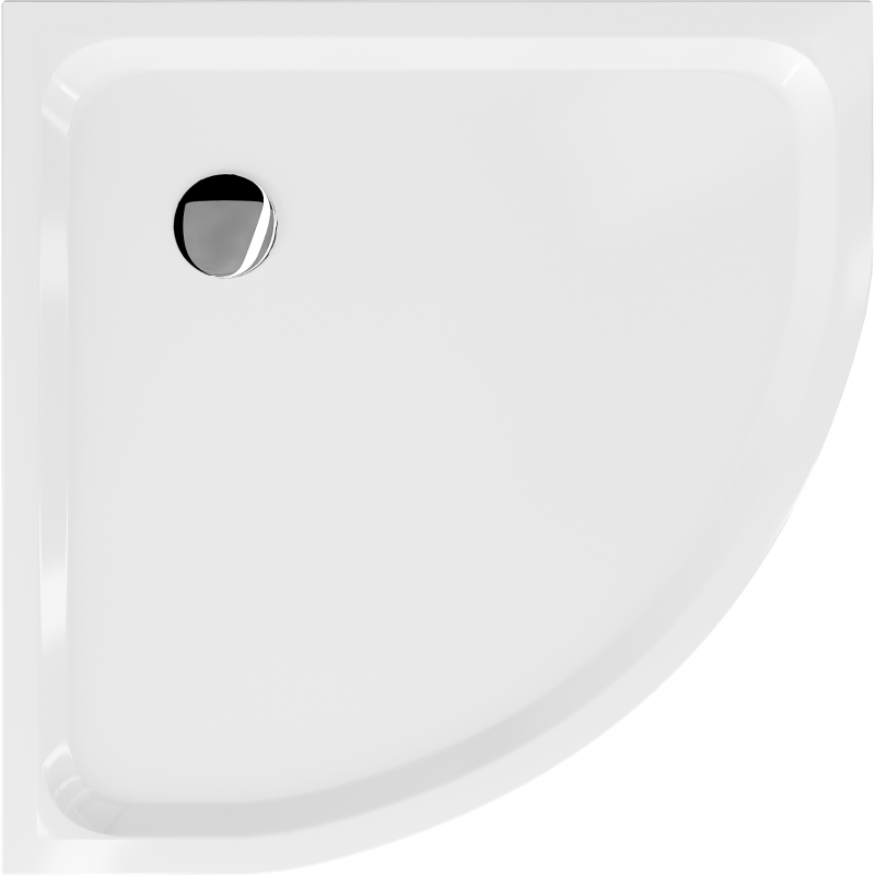 Mexen Flat receveur de douche demi-circulaire slim 90 x 90 cm, blanc, siphon chromé - 41109090