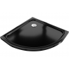 Mexen Flat receveur de douche demi-circulaire slim 80 x 80 cm, noir, siphon chromé - 41708080