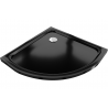 Receveur Mexen Flat demi-ronde slim 80 x 80 cm, noir, siphon chromé - 41708080