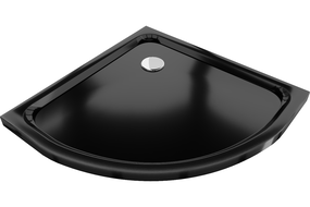 Mexen Flat receveur de douche demi-circulaire slim 80 x 80 cm, noir, siphon chromé - 41708080