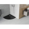 Mexen Flat receveur de douche demi-circulaire slim 80 x 80 cm, noir, siphon chromé - 41708080