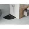 Receveur Mexen Flat demi-ronde slim 80 x 80 cm, noir, siphon chromé - 41708080