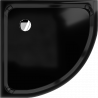 Mexen Flat receveur de douche demi-circulaire slim 80 x 80 cm, noir, siphon chromé - 41708080