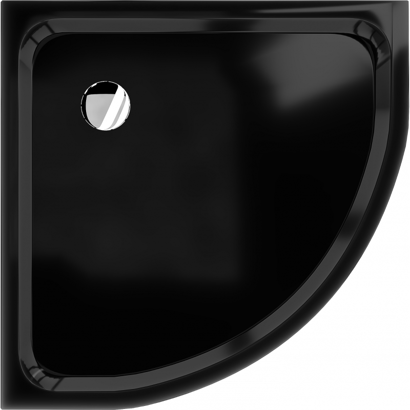Mexen Flat receveur demi-circulaire slim 90 x 90 cm, noir, siphon chromé - 41709090