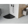 Mexen Flat receveur de douche semi-circulaire slim 90 x 90 cm, noir, siphon noir - 41709090B