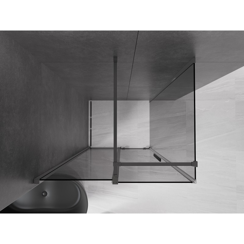 Mexen Velar cabine de douche coulissante 100 x 70 cm, graphite, métal canon - 871-100-070-41-95
